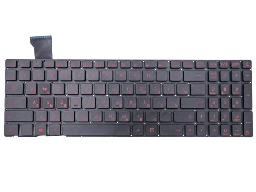 Клавіатура з підсвіткою для ASUS ROG GL752, GL752V, GL752VL, GL752VW, GL752VWM, GL552, GL552V, GL552V, GL552J — RU Black, без рамки