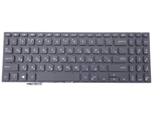 Клавіатура з підсвіткою для ASUS VivoBook S530 / X530 / K530 / S530F / S530UA / X530FA / X530UN — чорна (RU), без рамки