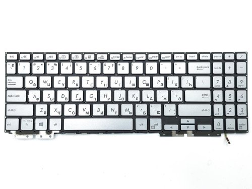 Клавіатура з підсвіткою для ASUS ZenBook UX562FA, UX562FAC, UX562FD, UX562FDX, UX562F, UX562UG — Silver (RU), без рамки, Original