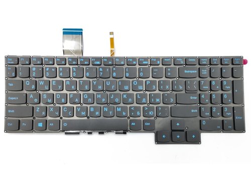 Клавіатура для ноутбуків Lenovo Gaming 3-15IMH05 / 15ARH05 / 15ACH / 15IHU6, GY530 / GY550 / GY570, Legion 5-15IMH05H / 15ARH055P / 5P-15IMH05 — чорна (RU), підсвітка Blue, Original
