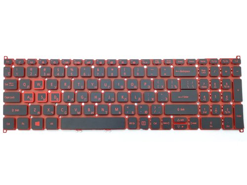 Клавіатура для ноутбуків ACER SP515-51 / SP515-51N / SP515-51GN та Nitro NP515-51 — чорна, RU-розкладка, червона підсвітка