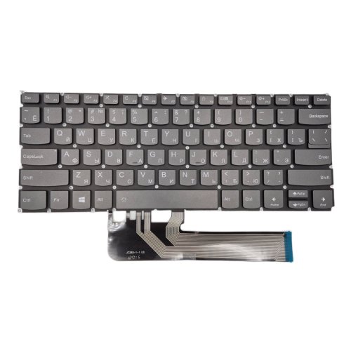 Клавіатура для Lenovo YOGA 730-15IKB, 730-13IKB, 530-14ARR, 530-14IKB, C640-13IML, C740-14IML, Flex6-14ARR, Flex6-14IKB — RU розкладка, сірий колір