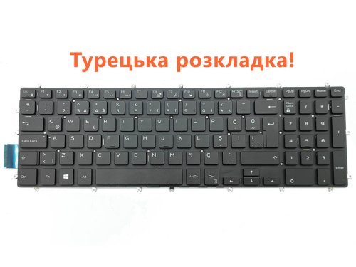 Клавіатура з підсвіткою для ноутбуків DELL G3 3590/3579/3779/3593, G5 5500/5565/5567/5570/5590/5587/5575/5770/5775, G7 7588/7570/7580/7587/7566 — TUR Black (чорна)