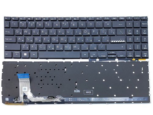 Клавіатура з підсвіткою для ASUS E1504FA, E1504GA, E1505FA, E1505GA, E1505FA, L1504FA, L1504GA, K3604, K3605 15X, K3504, M3504, S3504 — RU, чорна