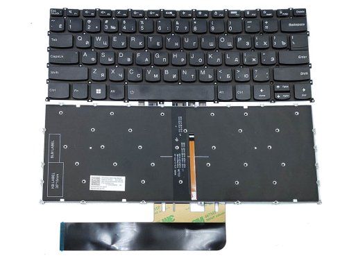 Клавіатура з підсвіткою для Lenovo Yoga Slim 7-14ARE05 / 7-14IIL05 / 7-14ITL05, чорна (RU)