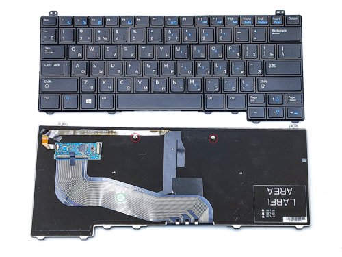 Клавіатура для ноутбука Dell Latitude E5440 — чорна (RU), з підсвіткою