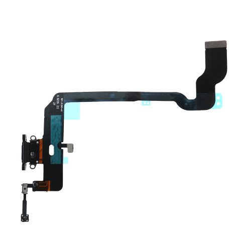 Шлейф с разъемом зарядки и компонентами для Apple iPhone XS, black