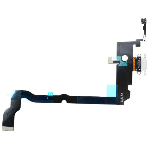 Шлейф с разъемом зарядки и компонентами для Apple iPhone XS Max, silver