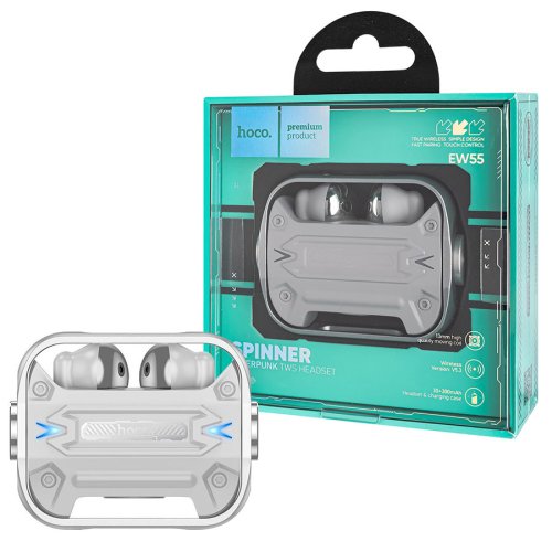 Бездротові навушники HOCO EW55 Trendy TWS, Bluetooth, ігрові, Silver (6942007605229)