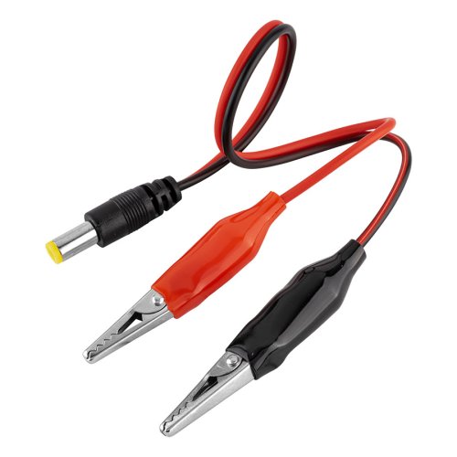 Кабель живлення DC 5.5×2.1 мм з крокодильчиками, провід 0,3 м