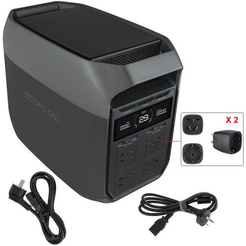Зарядна станція EcoFlow DELTA 3 1024Wh 1800W, китайські розетки з перехідниками