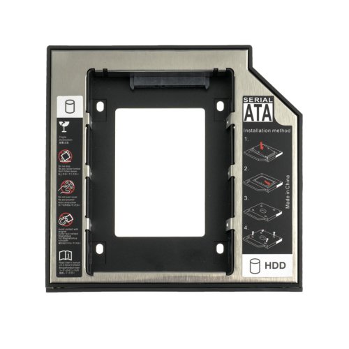 Карман-caddy Optibay для 2.5" SATA HDD/SSD 12.7 мм замість DVD-привода ноутбука, матовий