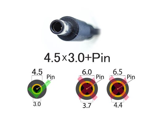 DC-кабель 4.5×3.0+Pin для Asus, Dell (45W/65W/90W), 3 дроти, феритовий фільтр, застібка