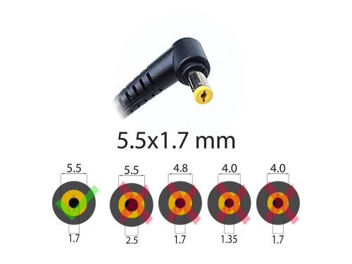 DC-кабель живлення 5.5×1.7 для Acer, від блока до ноутбука (120W/135W/150W/180W)