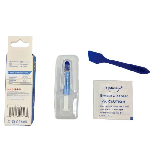 Термопаста Halnziye HY-P15 Carbon Gray, шприц 1 г, теплопровідність 15.2 Вт/м·К