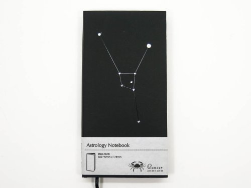 Подарунковий блокнот «Рак» (сузір’я Зодіаку), 90×180×18 мм, 240 арк., чорний