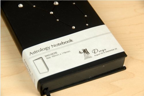 Подарункова записна книжка сузір’я Зодіаку «Діва», блокнот 90×180×18 мм, 240 арк., чорний
