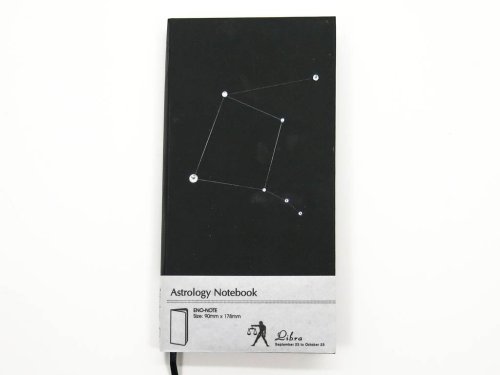 Подарунковий блокнот сузір’я зодіаку «Терези» — записна книжка 90×180×18 мм, 240 арк., чорний