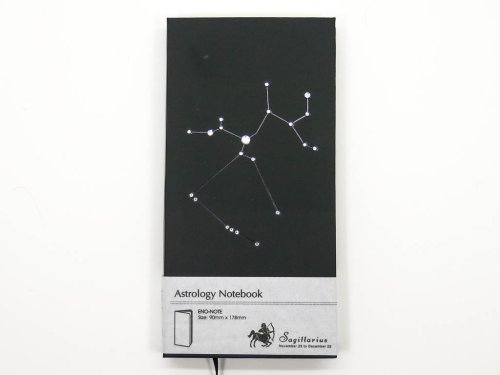 Подарунковий блокнот «Стрілець» (сузір’я зодіаку), 90×180×18 мм, 240 арк., чорний