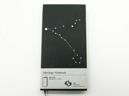 Подарунковий блокнот сузір’я зодіаку «Риби», 90×180×18 мм, 240 арк., чорний
