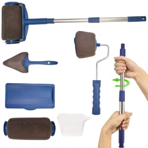 Набір універсальних малярних валиків PAINT ROLLER 2 шт: ванночка для фарби та шпатель