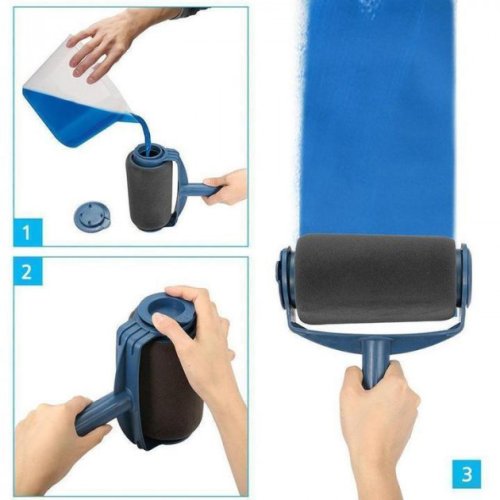 Набір універсальних малярних валиків PAINT ROLLER 2 шт: ванночка для фарби та шпатель