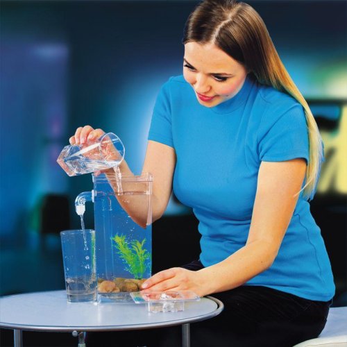 Акриловий міні-акваріум My Fun Fish для рибок, самоочисний, з краном для легкого очищення