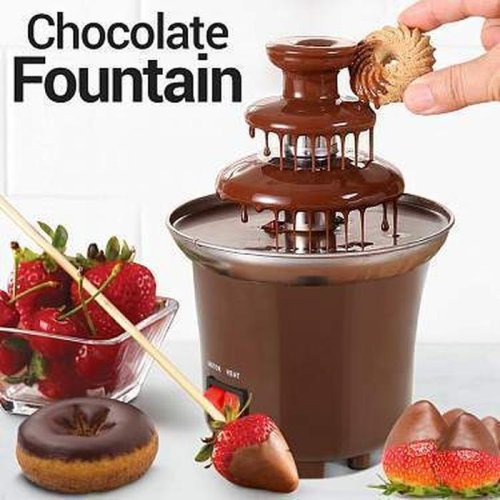 Домашній міні шоколадний фонтан для фондю Mini Chocolate Fondue Fountain