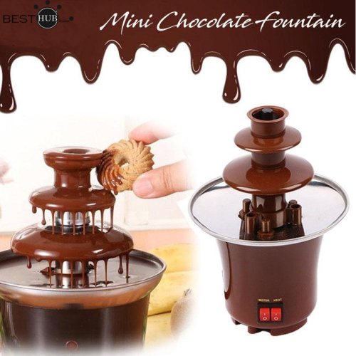 Домашній міні шоколадний фонтан для фондю Mini Chocolate Fondue Fountain