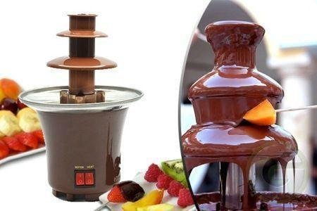 Домашній міні шоколадний фонтан для фондю Mini Chocolate Fondue Fountain