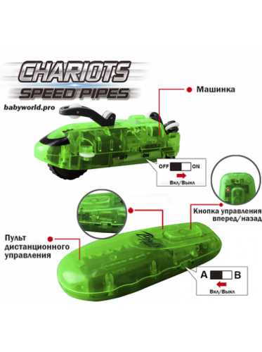 Автотрек трубопровідні гонки Chariots Speed Pipes, перегони в трубі, 37 деталей