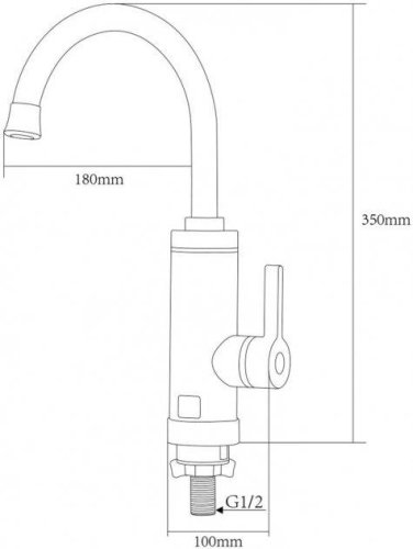Проточний водонагрівач Delimano RX-016 з дисплеєм, хромований метал