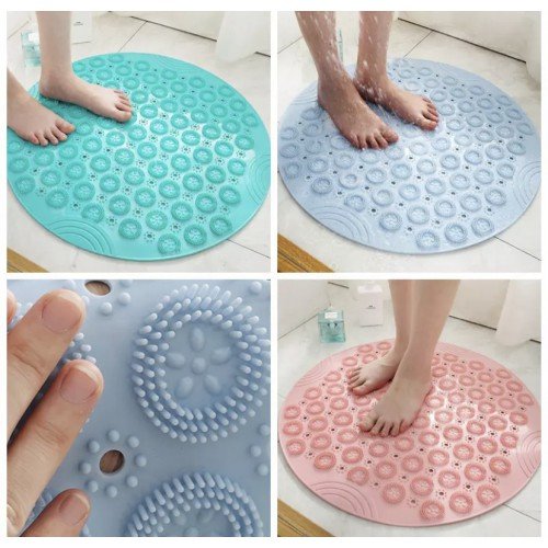 Антиковзний масажний килимок для ванної на присосках, акупунктурний ПВХ для ніг