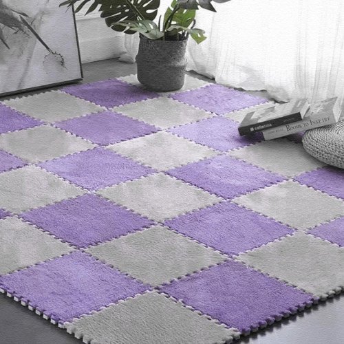 Плюшевий килимок‑пазл 30×30 см для дому — м’який ігровий килимок для дітей і дорослих