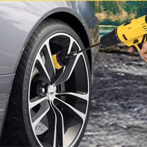 Набір 3 щіток-йоржиків для дриля: насадки для чищення плитки, прибирання дому та авто