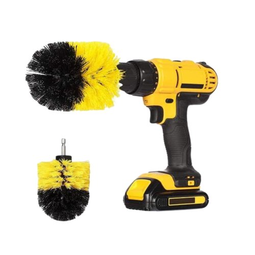 Набір 3 щіток-йоржиків для дриля: насадки для чищення плитки, прибирання дому та авто