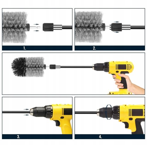 Насадки-щітки для дрилі та шуруповерта 8в1: плитка, ванна, килими, авто + подовжувач і серветка