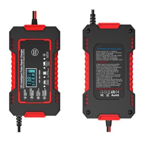 Інтелектуальний зарядний пристрій EAFC 12V 6A для авто й мото АКБ: автомат, РК-дисплей, відновлення