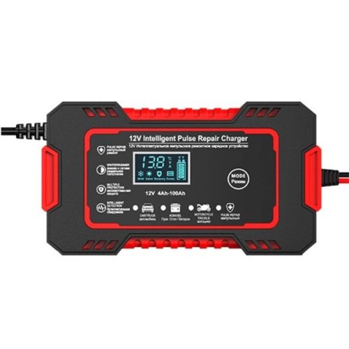 Інтелектуальний зарядний пристрій EAFC 12V 6A для авто й мото АКБ: автомат, РК-дисплей, відновлення