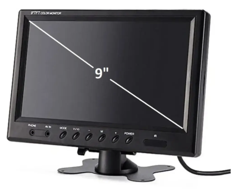 Автомобільний 9" монітор NEW для камери заднього виду з підтримкою DVD/VCD