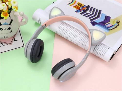 Дитячі Bluetooth навушники Cat Y47 бездротові з мікрофоном і котячими вушками з підсвіткою
