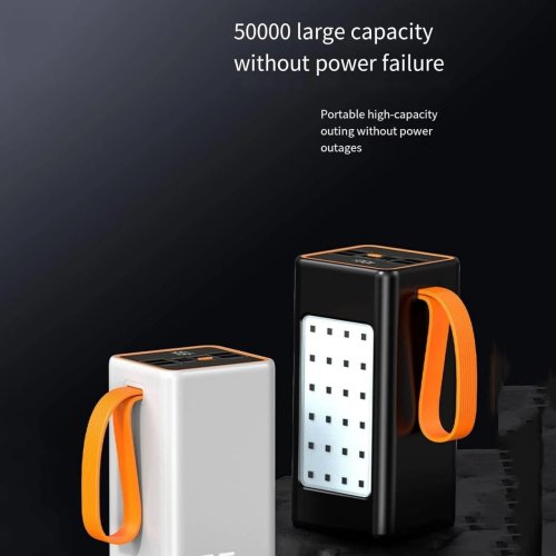 Повербанк JS-658 100000 mAh для роботи й подорожей, зовнішній акумулятор з LED-ліхтариком