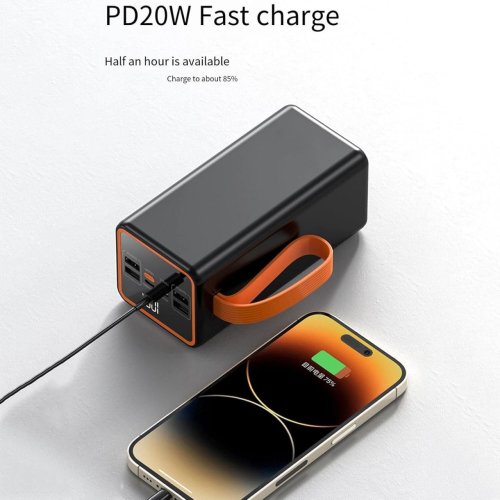 Повербанк JS-658 100000 mAh для роботи й подорожей, зовнішній акумулятор з LED-ліхтариком