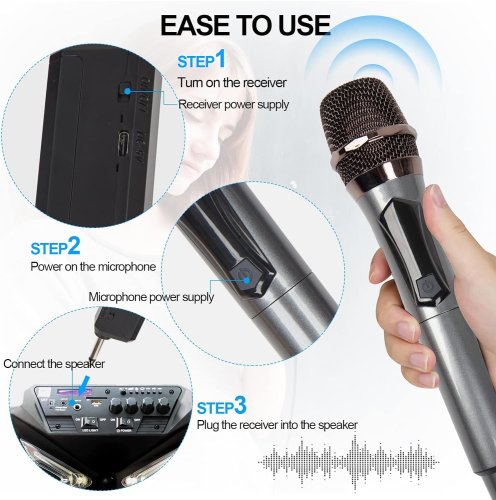 Бездротовий UHF мікрофон TTD‑M10 для караоке (1 мікрофон)