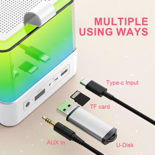 Дитяче міні-караоке K18 з RGB-підсвіткою: Bluetooth-колонка + 2 мікрофони