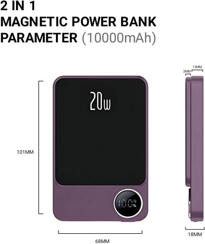 Бездротовий MagSafe Power Bank 20 000 mAh для телефону, портативний зарядний пристрій