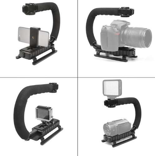 Портативний стабілізатор AY49U для відеозйомки: U-подібна ручка-кронштейн із тримачем камери/телефону та спалаху