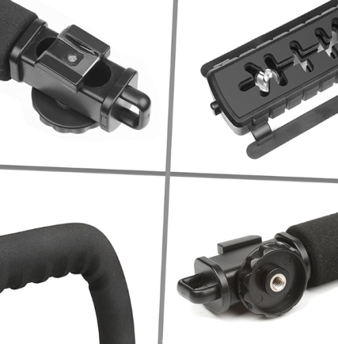 Портативний стабілізатор AY49U для відеозйомки: U-подібна ручка-кронштейн із тримачем камери/телефону та спалаху