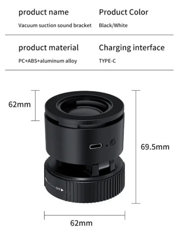 Магнітний тримач A01 для смартфонів і планшетів з Bluetooth-колонкою 3 Вт