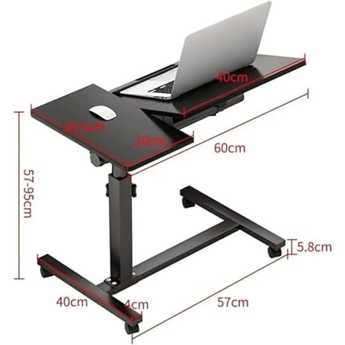 Наддиванний столик на коліщатках 64200 з подвійною стільницею T01 — мобільний і зручний